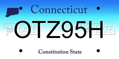 OTZ95H Connecticut License Plate