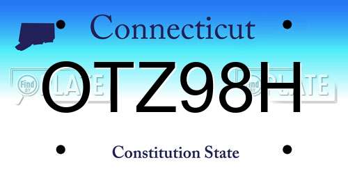 OTZ98H Connecticut License Plate