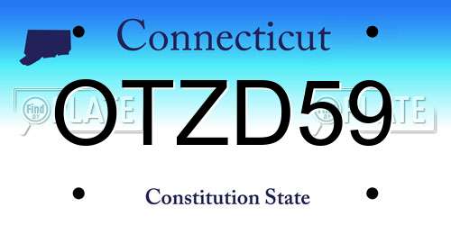 OTZD59 Connecticut License Plate
