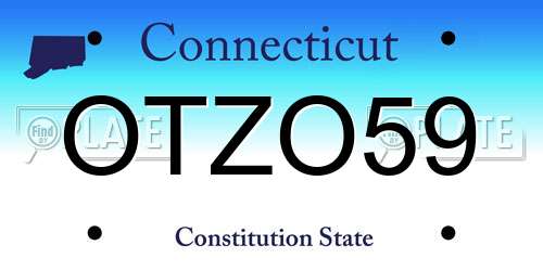 OTZO59 Connecticut License Plate