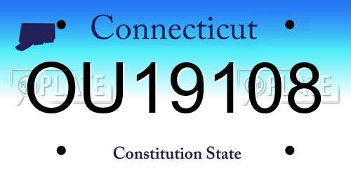 OU19108 Connecticut License Plate