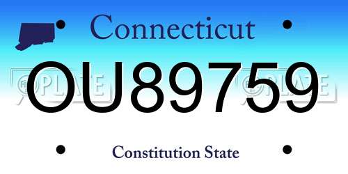 OU89759 Connecticut License Plate