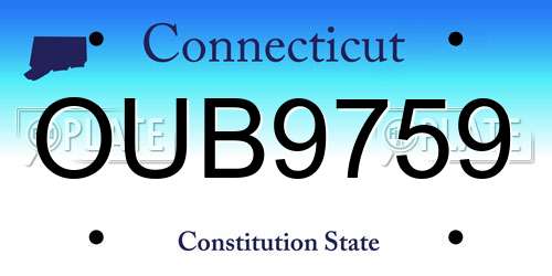 OUB9759 Connecticut License Plate