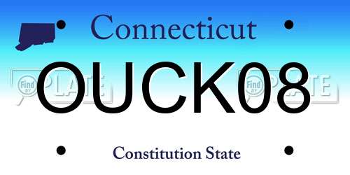 OUCK08 Connecticut License Plate