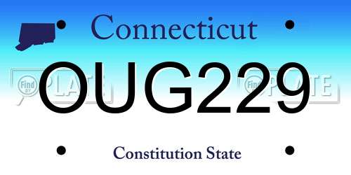 OUG229 Connecticut License Plate