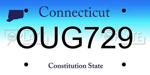 OUG729 Connecticut License Plate