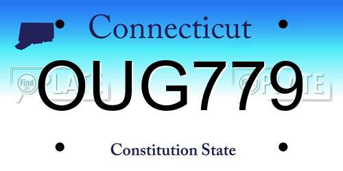OUG779 Connecticut License Plate