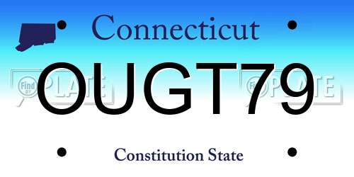 OUGT79 Connecticut License Plate