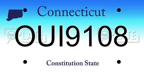 OUI9108 Connecticut License Plate