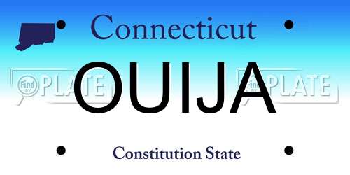 OUIJA Connecticut License Plate