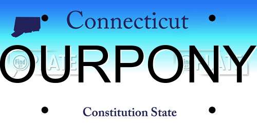 OURPONY Connecticut License Plate