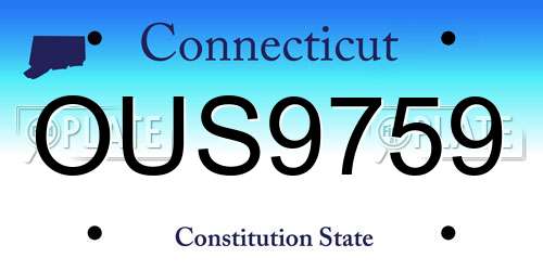 OUS9759 Connecticut License Plate