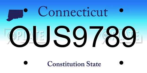 OUS9789 Connecticut License Plate