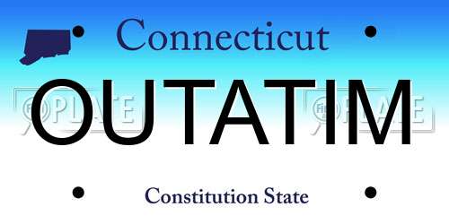 OUTATIM Connecticut License Plate