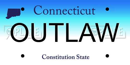 OUTLAW Connecticut License Plate