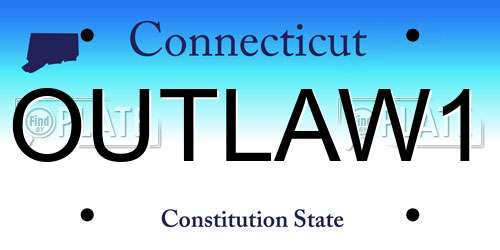 OUTLAW1 Connecticut License Plate