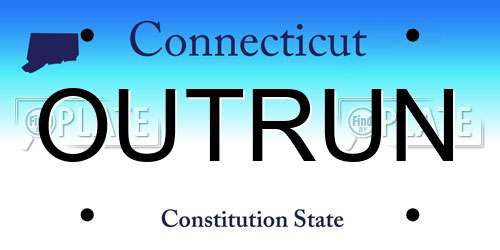 OUTRUN Connecticut License Plate