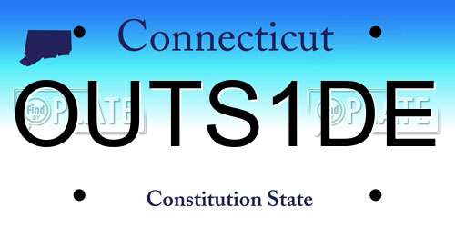 OUTS1DE Connecticut License Plate