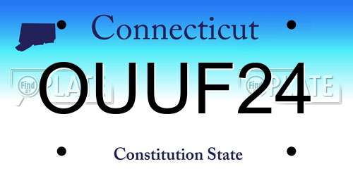 OUUF24 Connecticut License Plate