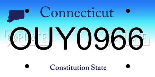 OUY0966 Connecticut License Plate