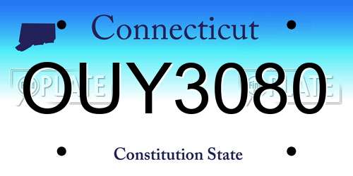 OUY3080 Connecticut License Plate