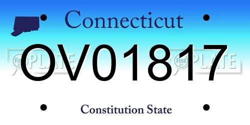 OV01817 Connecticut License Plate