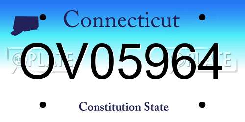 OV05964 Connecticut License Plate