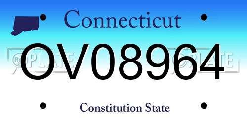 OV08964 Connecticut License Plate