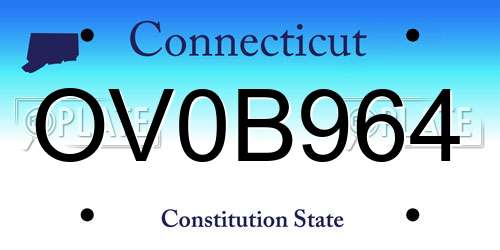 OV0B964 Connecticut License Plate