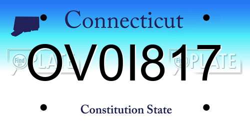 OV0I817 Connecticut License Plate