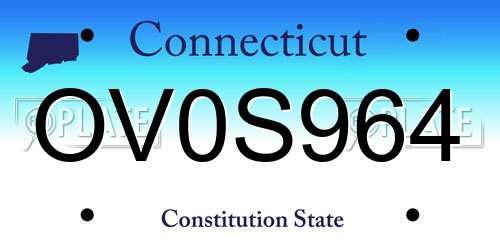 OV0S964 Connecticut License Plate