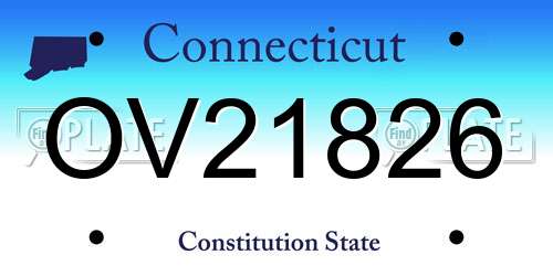 OV21826 Connecticut License Plate