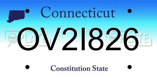 OV2I826 Connecticut License Plate