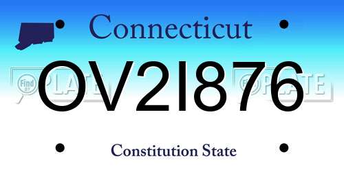 OV2I876 Connecticut License Plate