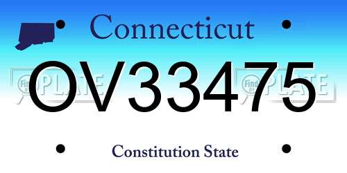 OV33475 Connecticut License Plate