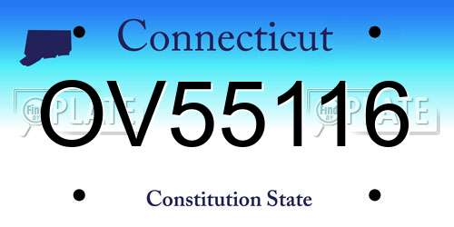 OV55116 Connecticut License Plate