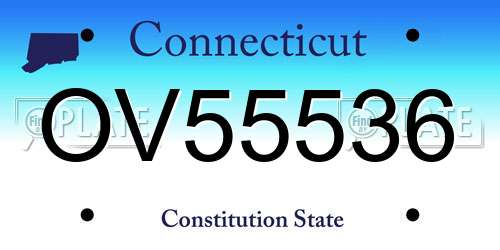 OV55536 Connecticut License Plate