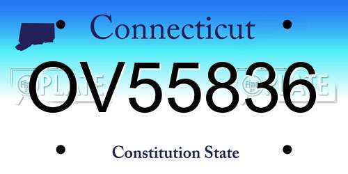 OV55836 Connecticut License Plate