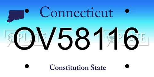 OV58116 Connecticut License Plate