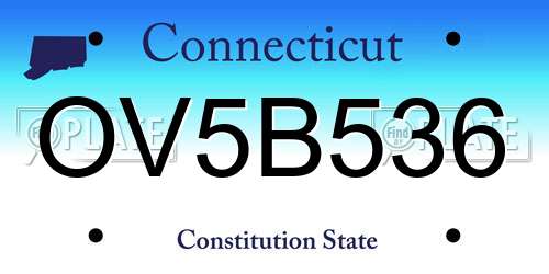 OV5B536 Connecticut License Plate
