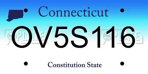 OV5S116 Connecticut License Plate