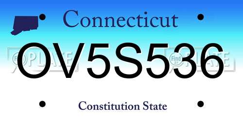 OV5S536 Connecticut License Plate