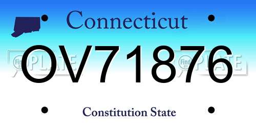 OV71876 Connecticut License Plate