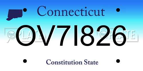 OV7I826 Connecticut License Plate