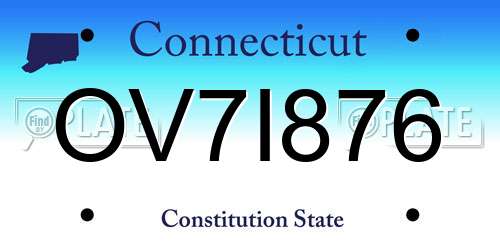 OV7I876 Connecticut License Plate