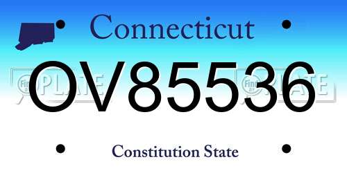 OV85536 Connecticut License Plate