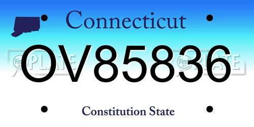 OV85836 Connecticut License Plate