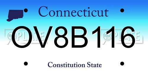 OV8B116 Connecticut License Plate