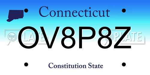 OV8P8Z Connecticut License Plate