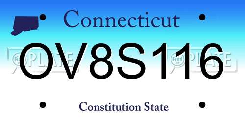 OV8S116 Connecticut License Plate